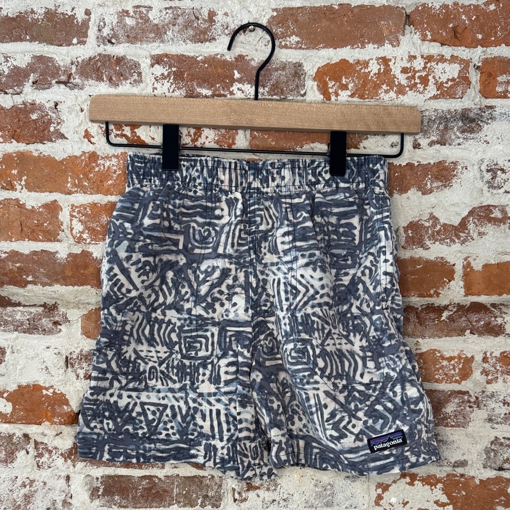 Boys Patagonia Geometric Print Swim Shorts Bathing Suit Large